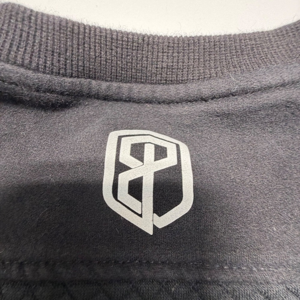 Born Primitive Quilted Crewneck‎ Sweatshirt Black Textured Pullover Men's M